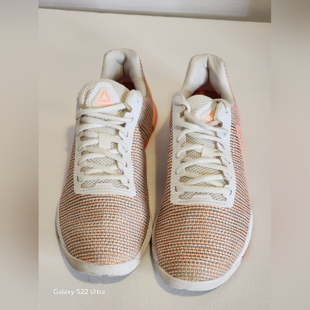 Reebok White and Orange Sneakers